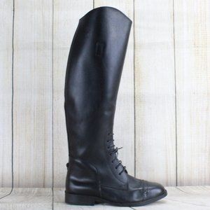 TUFF RIDER Black Leather Tall Riding Boots Size 7